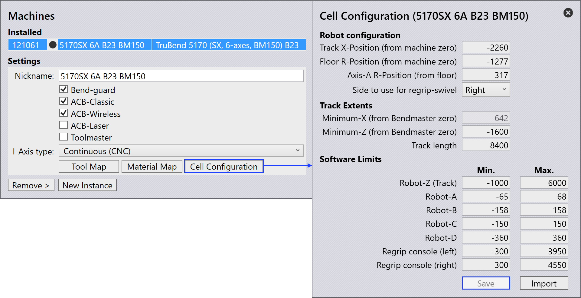 Cell Configuration