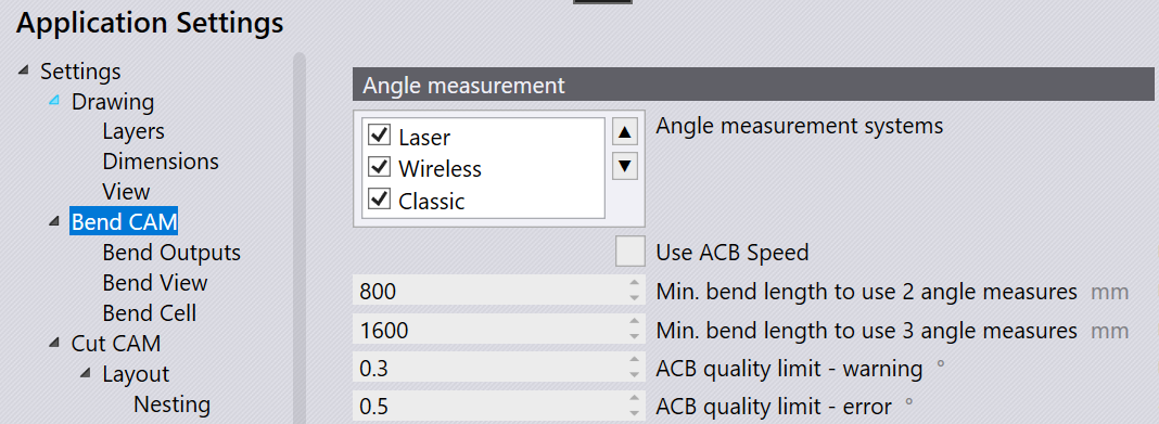 ACB Settings