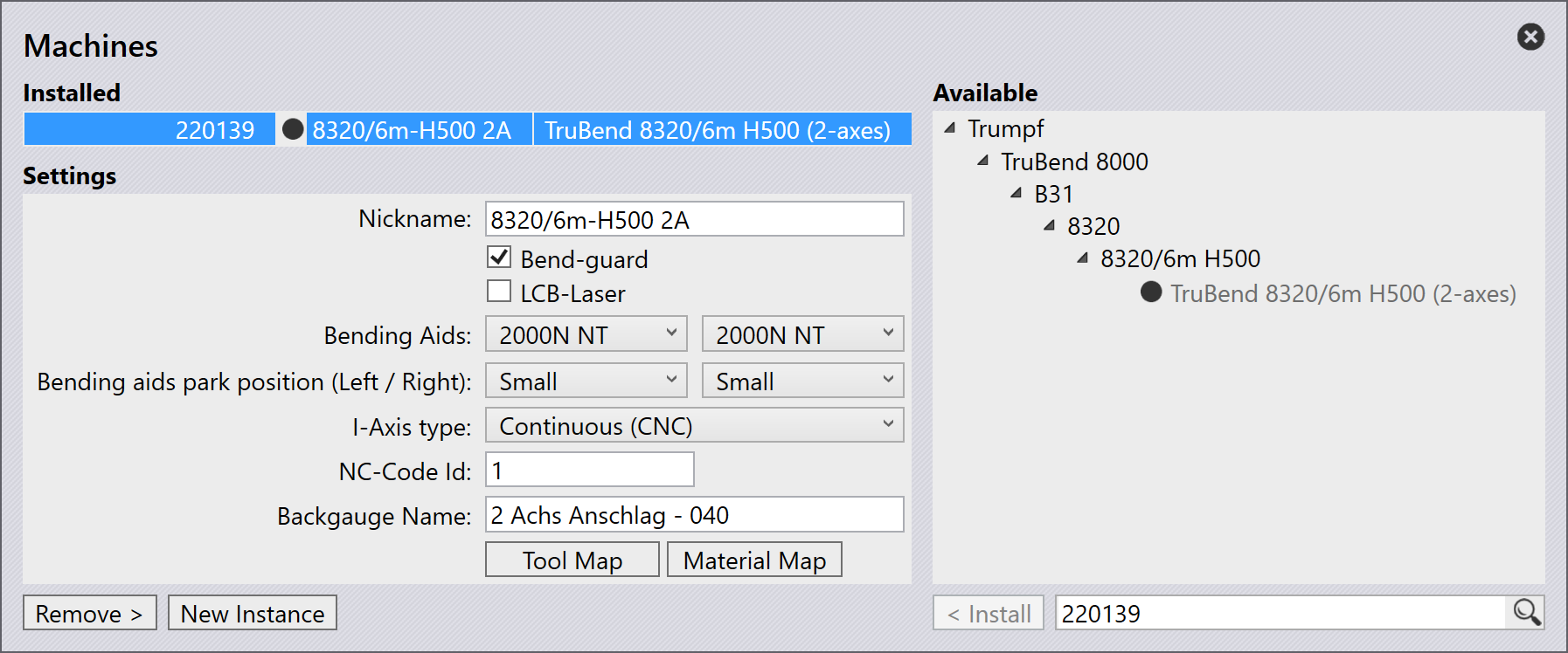 Bending Aid Settings