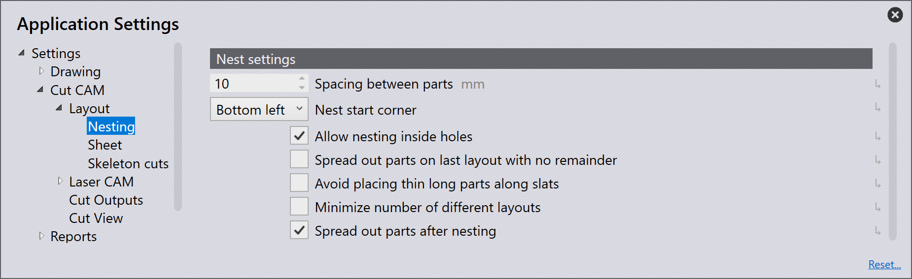 Nest settings